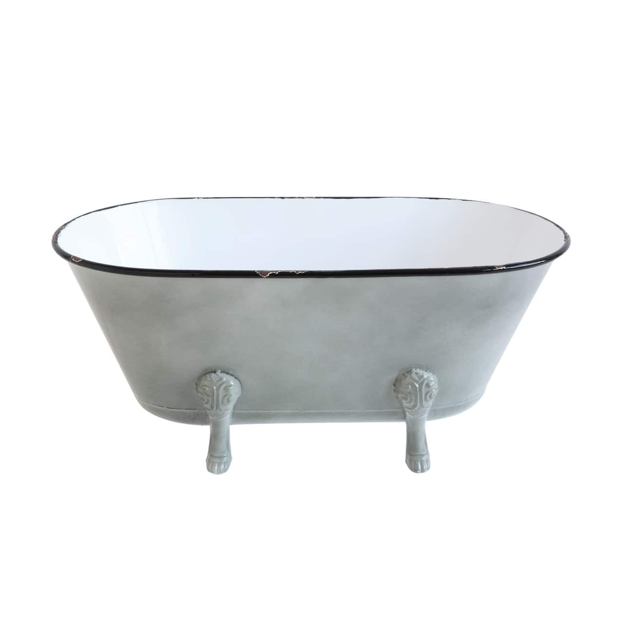 Hello Honey® 20" Decorative Gray Metal Bathtub with Feet